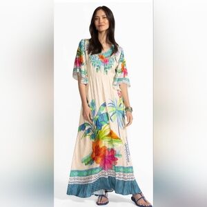 Johnny Was Cream Floral Dress